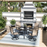 Pamapic 5-Piece Patio Dining Set with 4 Textilene Swivel Chairs