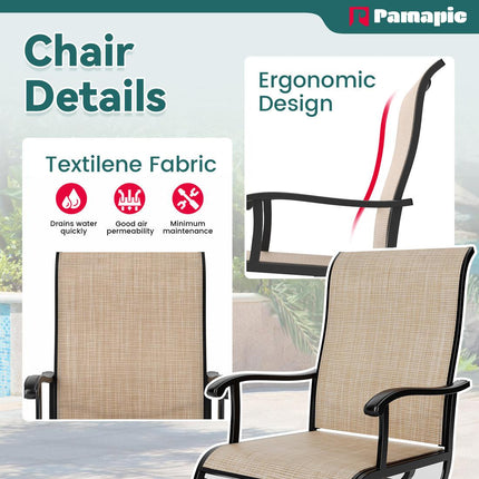 Pamapic 5-Piece Patio Dining Set with 4 Textilene Swivel Chairs Pamapic