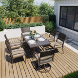 Pamapic 7-Piece Outdoor Dining Set with Swivel Chairs - All-Weather Patio Furniture