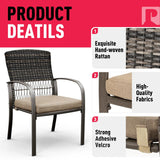 Pamapic 7-Piece Outdoor Dining Set with Swivel Chairs - All-Weather Patio Furniture