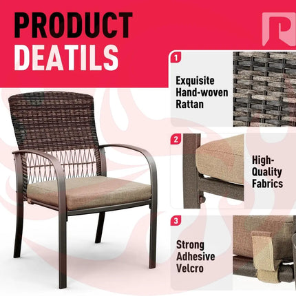 Pamapic 7-Piece Outdoor Dining Set with Swivel Chairs - All-Weather Patio Furniture Pamapic