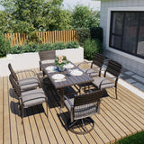 Pamapic 7-Piece Outdoor Dining Set with Swivel Chairs - All-Weather Patio Furniture