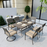 Pamapic 7-Piece Outdoor Dining Set with Swivel Chairs - All-Weather Patio Furniture