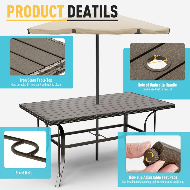 Pamapic 7-Piece Outdoor Dining Set with Swivel Chairs - All-Weather Patio Furniture