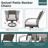 Pamapic Outdoor Dining Table with 4 Swivel Chairs (5 Pieces)