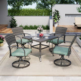 Pamapic Outdoor Dining Table with 4 Swivel Chairs (5 Pieces)