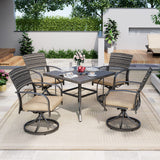 Pamapic Outdoor Dining Table with 4 Swivel Chairs (5 Pieces)