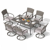 Pamapic 7-Piece Outdoor Dining Set - Swivel Chairs & Table (Your Backyard's About to Get Jealous)