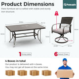 Pamapic 7-Piece Outdoor Dining Set - Swivel Chairs & Table (Your Backyard's About to Get Jealous)