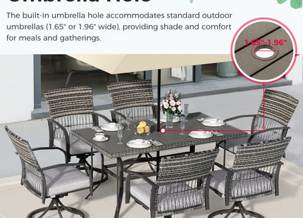 Pamapic 7-Piece Outdoor Dining Set - Swivel Chairs & Table (Your Backyard's About to Get Jealous) Pamapic