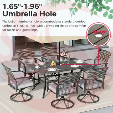 Pamapic 7-Piece Outdoor Dining Set - Swivel Chairs & Table (Your Backyard's About to Get Jealous) Pamapic