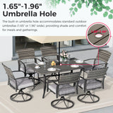 Pamapic 7-Piece Outdoor Dining Set - Swivel Chairs & Table (Your Backyard's About to Get Jealous)