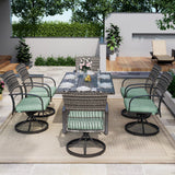 Pamapic 7-Piece Outdoor Dining Set - Swivel Chairs & Table (Your Backyard's About to Get Jealous)