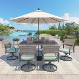 Pamapic 7-Piece Outdoor Dining Set - Swivel Chairs & Table (Your Backyard's About to Get Jealous)