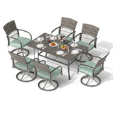 Pamapic 7-Piece Outdoor Dining Set - Swivel Chairs & Table (Your Backyard's About to Get Jealous)