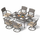 Pamapic 7-Piece Outdoor Dining Set - Swivel Chairs & Table (Your Backyard's About to Get Jealous)