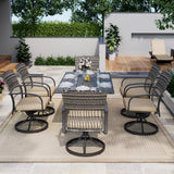 Pamapic 7-Piece Outdoor Dining Set - Swivel Chairs & Table (Your Backyard's About to Get Jealous)