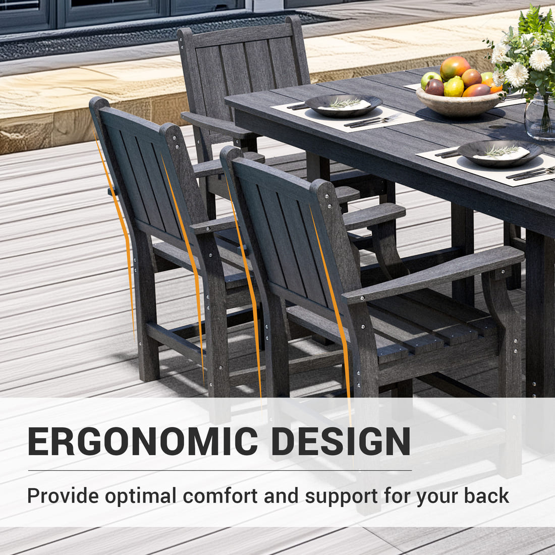 Pamapic 7-Piece HDPE Patio Dining Set