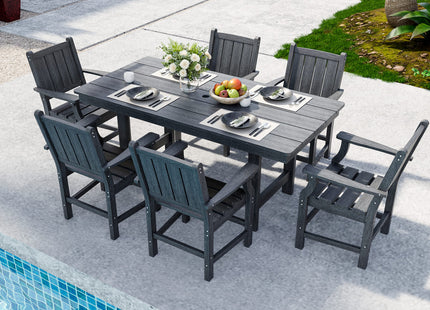 Pamapic HDPE Outdoor Dining Table and Chairs with Umbrella Hole Pamapic