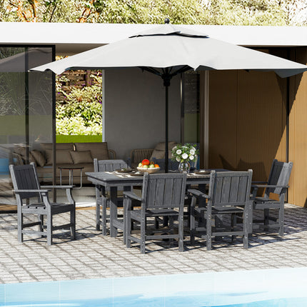 Pamapic HDPE Outdoor Dining Table and Chairs with Umbrella Hole Pamapic