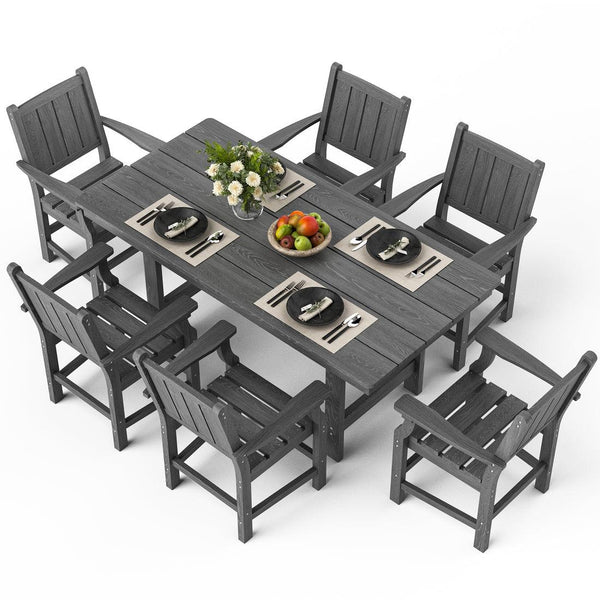 Pamapic 7-Piece HDPE Patio Dining Set