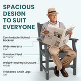 Pamapic 2 in 1 Patio Swing with 7 Pieces HDPE Dining Sets