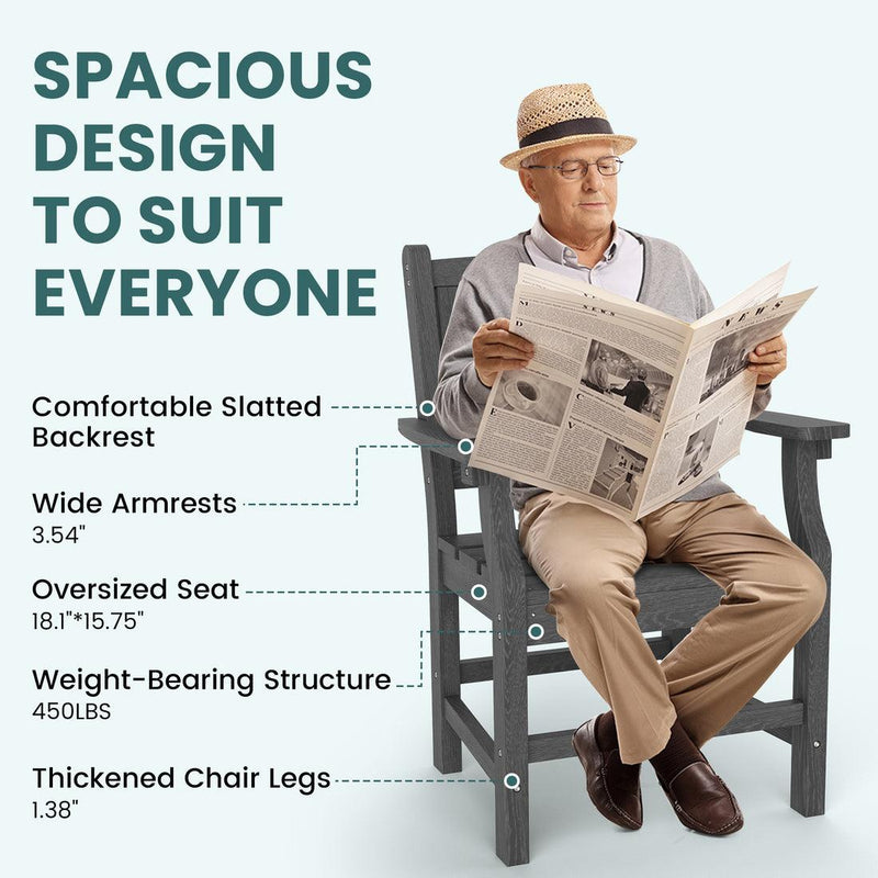 Pamapic 2 in 1 Patio Swing with 7 Pieces HDPE Dining Sets