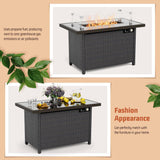 Pamapic Outdoor Sectional Couch Set with Fire Pit Table