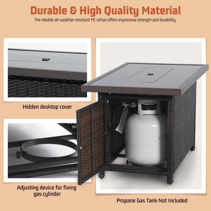 Pamapic Outdoor Sectional Couch Set with Fire Pit Table