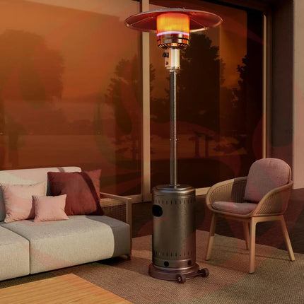 Pamapic 48000 BTU Propane Freestanding Patio Heater with Cover & Wheels for Outside Decks Pamapic