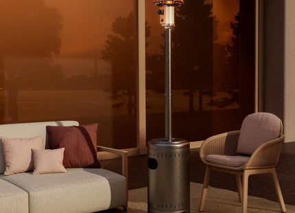 Pamapic 48000 BTU Propane Freestanding Patio Heater with Cover & Wheels for Outside Decks Pamapic