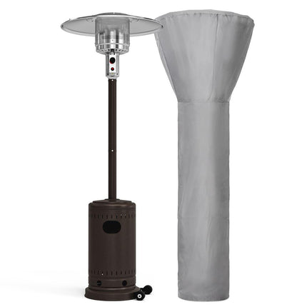 Pamapic 48000 BTU Propane Freestanding Patio Heater with Cover & Wheels for Outside Decks