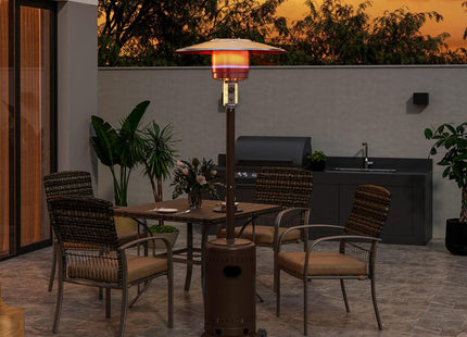 Pamapic 48000 BTU Propane Freestanding Patio Heater with Cover & Wheels for Outside Decks Pamapic