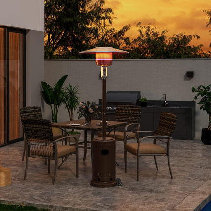 Pamapic 48000 BTU Propane Freestanding Patio Heater with Cover & Wheels for Outside Decks Pamapic