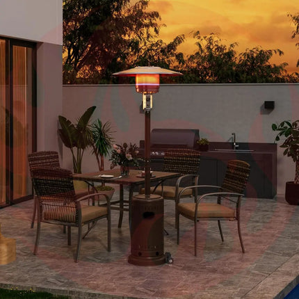 Pamapic 48000 BTU Propane Freestanding Patio Heater with Cover & Wheels for Outside Decks Pamapic