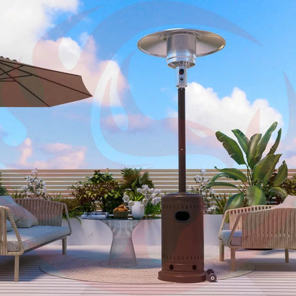 Pamapic 48000 BTU Propane Freestanding Patio Heater with Cover & Wheels for Outside Decks Pamapic