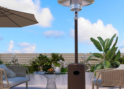 Pamapic 48000 BTU Propane Freestanding Patio Heater with Cover & Wheels for Outside Decks Pamapic