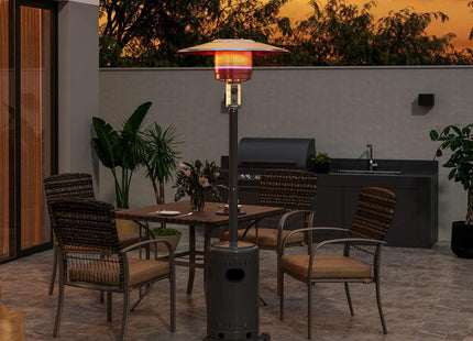Pamapic 48000 BTU Propane Freestanding Patio Heater with Cover & Wheels for Outside Decks Pamapic