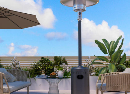 Pamapic 48000 BTU Propane Freestanding Patio Heater with Cover & Wheels for Outside Decks Pamapic