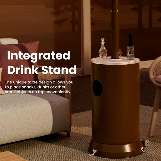 Pamapic Portable Patio Heater Propane - 48,000 BTU with Table Design & Wheels, Commercial & Residential
