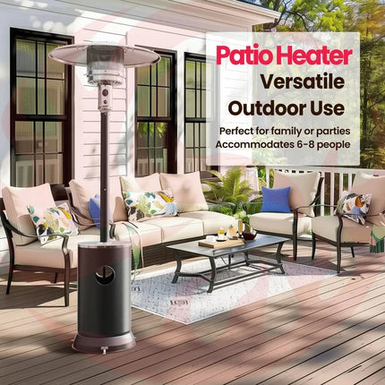 Pamapic 48,000 BTU Patio Heater Propane with Table Design & Wheels, Commercial & Residential Pamapic