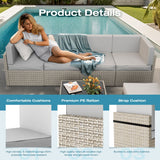 Pamapic Rattan Outdoor Sectional Couch Set  (7 Pieces)