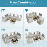 Pamapic Rattan Outdoor Sectional Couch Set  (7 Pieces)
