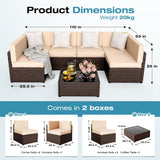 Pamapic Rattan Outdoor Sectional Couch Set  (7 Pieces)