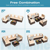 Pamapic Rattan Outdoor Sectional Couch Set  (7 Pieces)