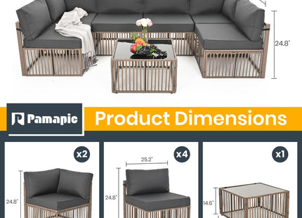 Pamapic Wicker Outdoor Sectional Sofa Pamapic