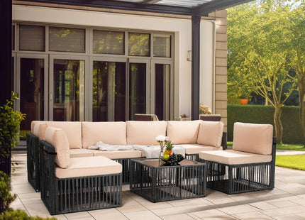 Pamapic Wicker Outdoor Sectional Sofa Pamapic