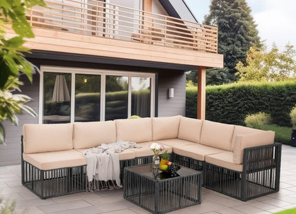 Pamapic Wicker Outdoor Sectional Sofa Pamapic