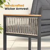 Pamapic 4 Pieces Modern Patio Conversation Sets with Cushion