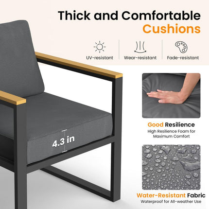 Pamapic 4 Pieces Modern Patio Conversation Sets with Cushion Pamapic